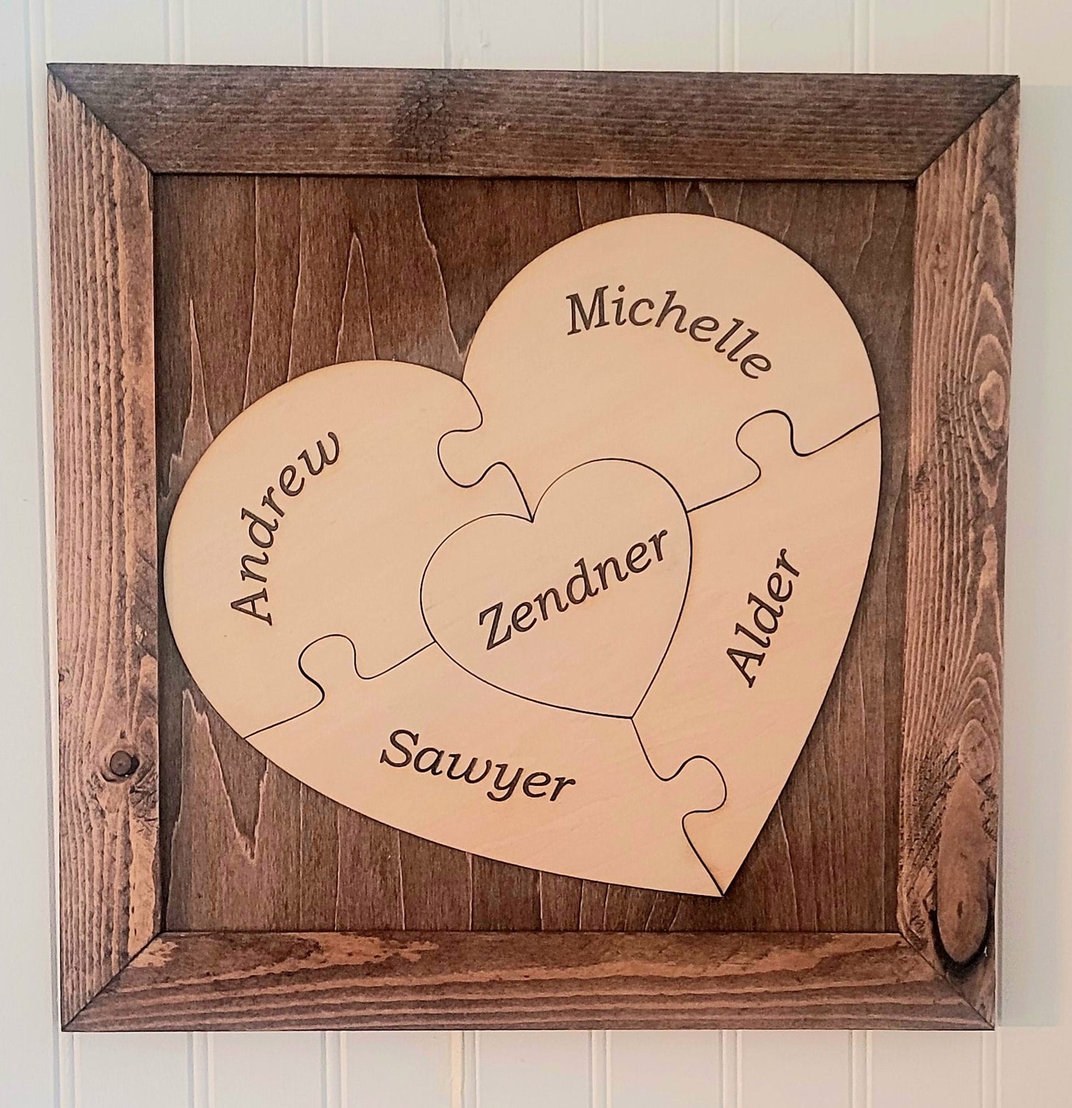 Family Heart Name Puzzle