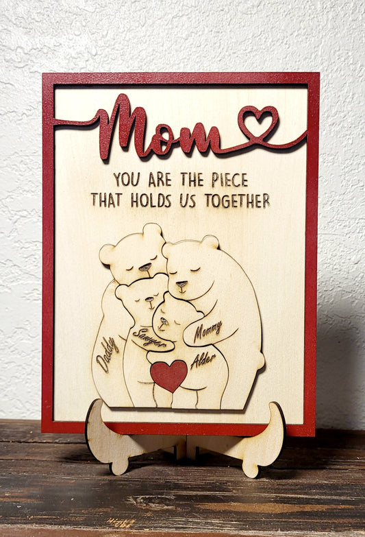 Bear Family Plaque (4 Piece)