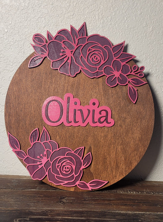 Nursery Name Plaque (floral)