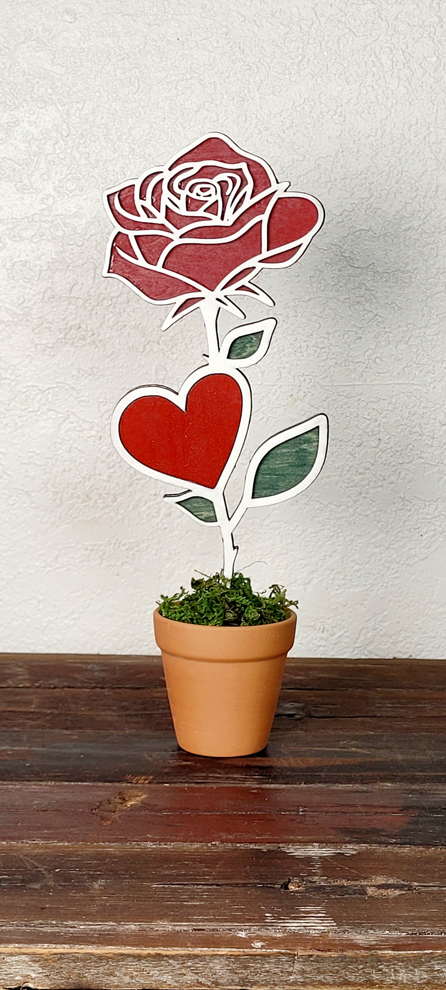 Layered Rose in Small Terracotta Pot